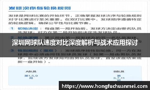 深圳网球队速度对比深度解析与战术应用探讨